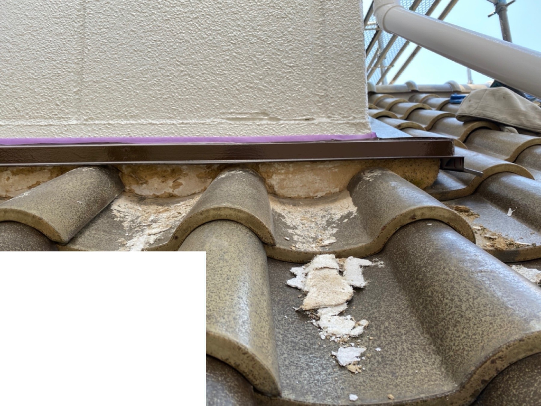 漆喰工事　施工中2